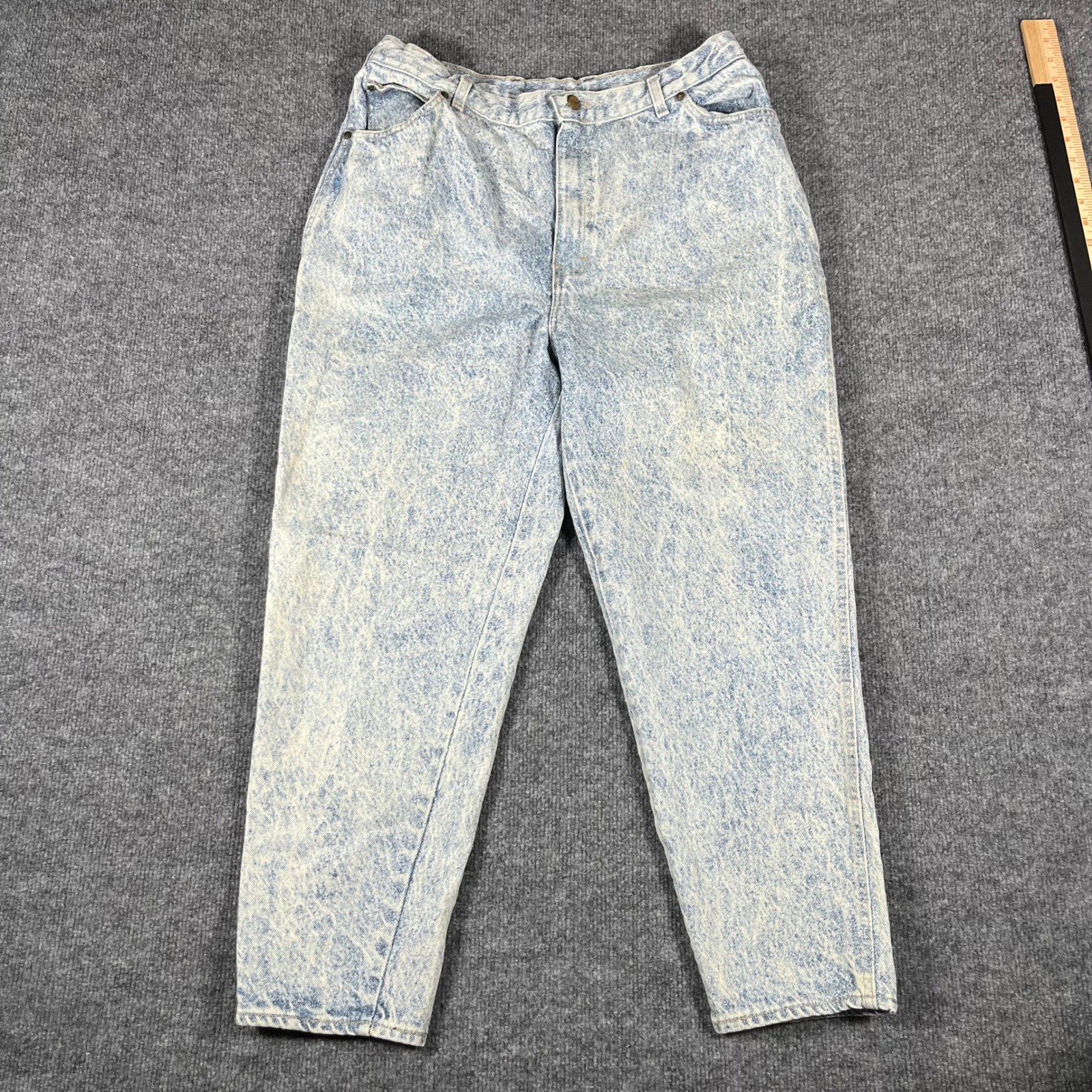 Gitano Jeans Womens Size 34/20W Short Blue Acid Wash High Waisted Tapered USA