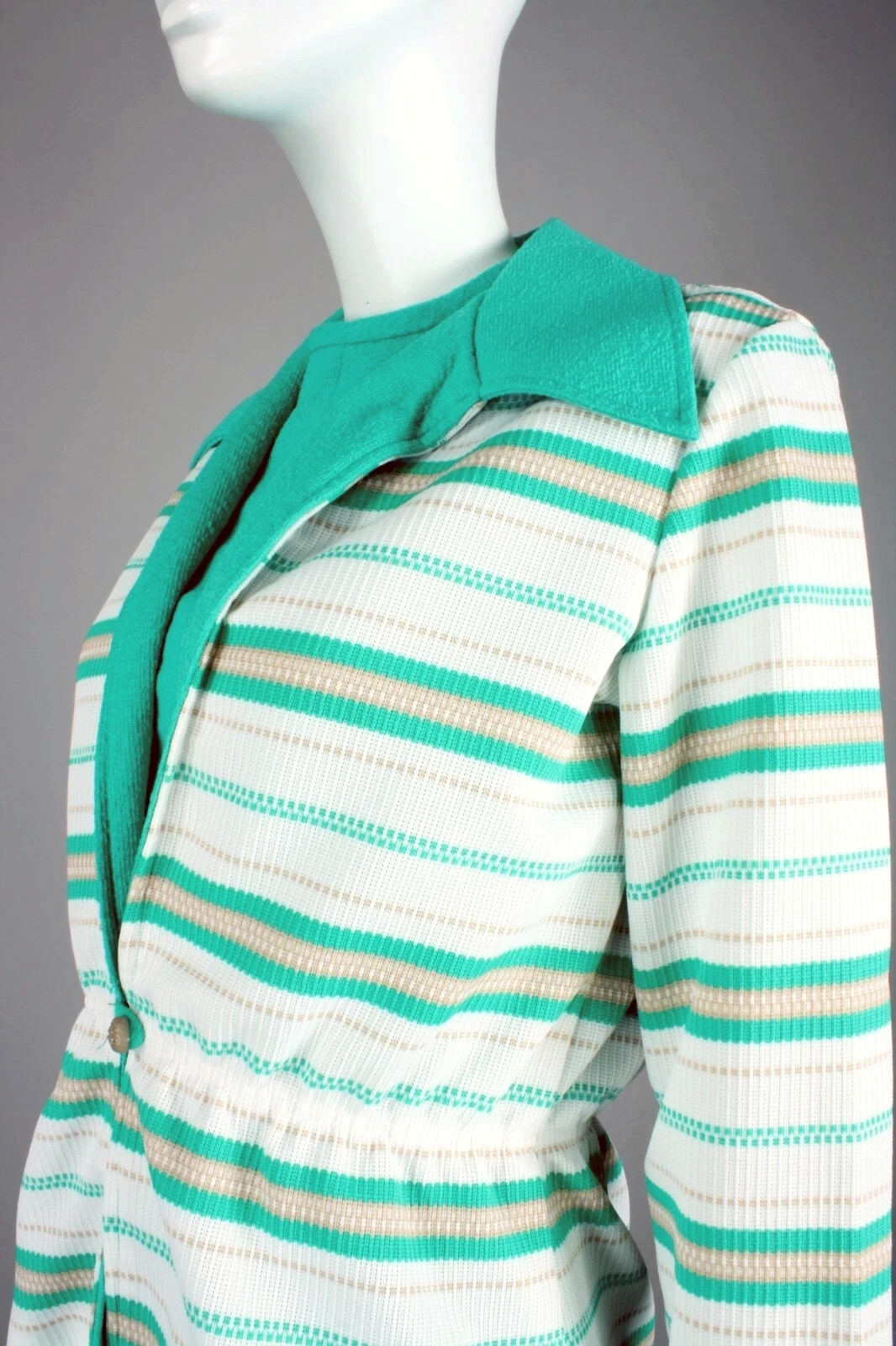 M Vintage 1960s Montgomery Ward Turquoise Dress + Jacket Set Mid Century MCM 60s