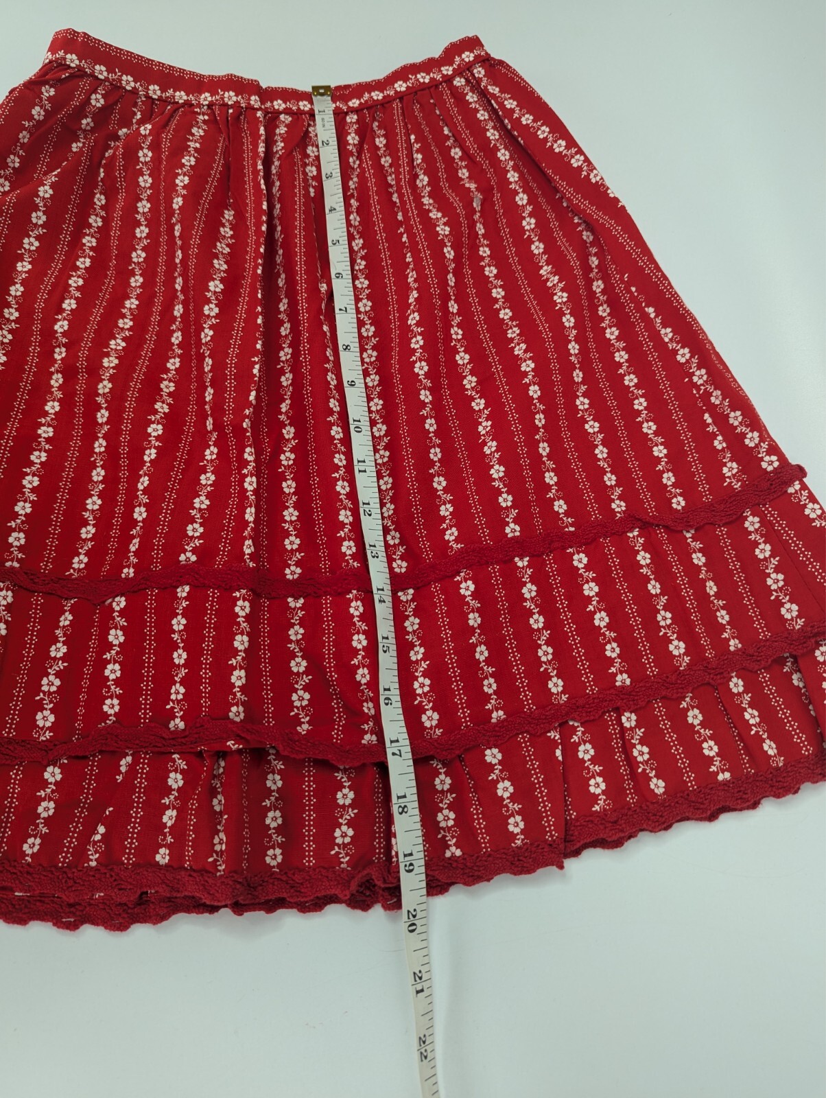 Vintage Lucie Linden Red Floral 3pc Vest Top Skirt Shorts Set Size 48