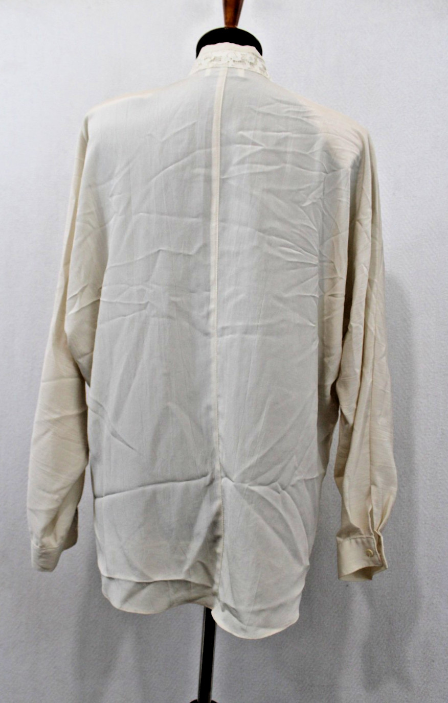 VTG Shirtstrings II M Ivory Polyester Blouse and Skirt Set Embroidered & Lace