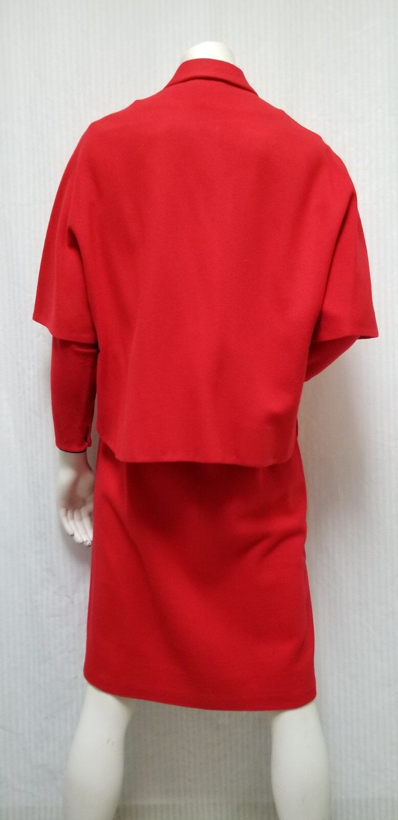 Vintage 2 Piece MINX MODES Red Dress & Cape Poncho – Size M – EUC