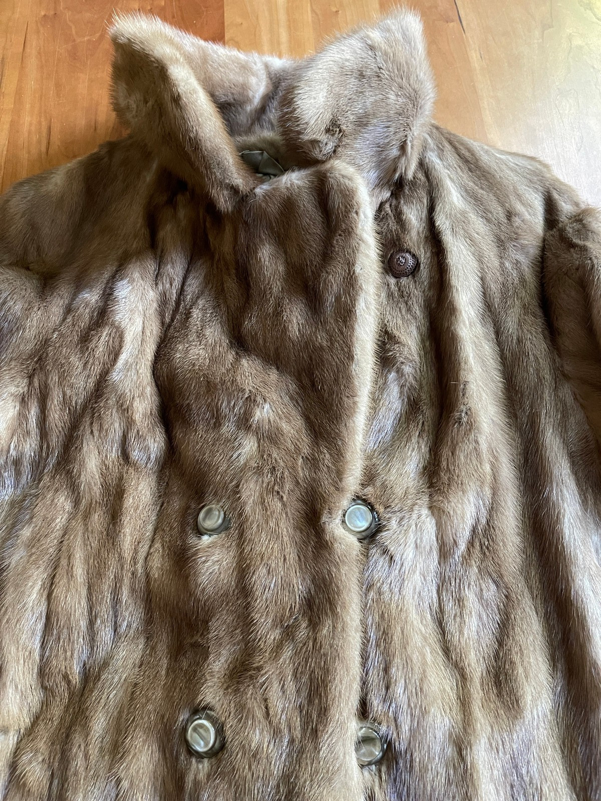 1970 Genuine Mink Jacket 3/4 Length Albrechts High End Furrier Orig Bag Belt M/L