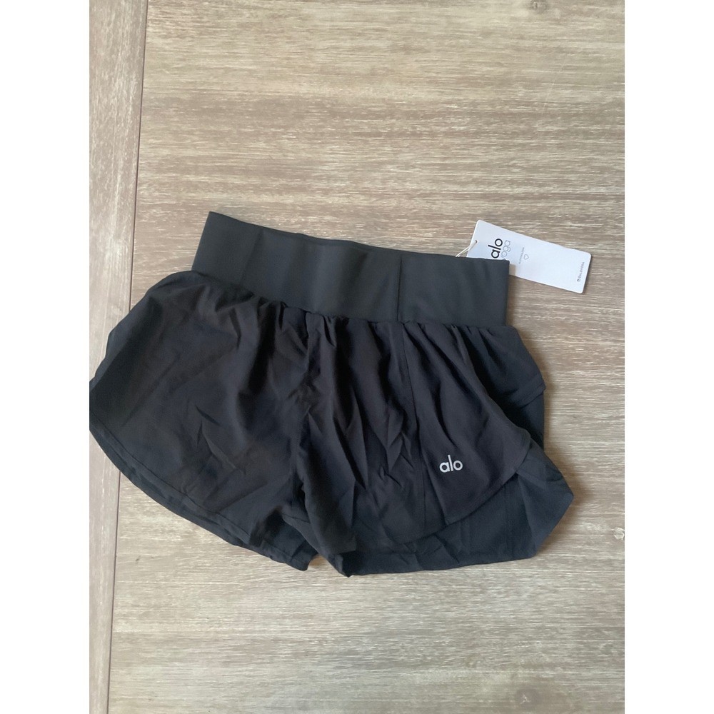 Alo Yoga High-Waist Victory Running Shorts Black Size Large New With Tags