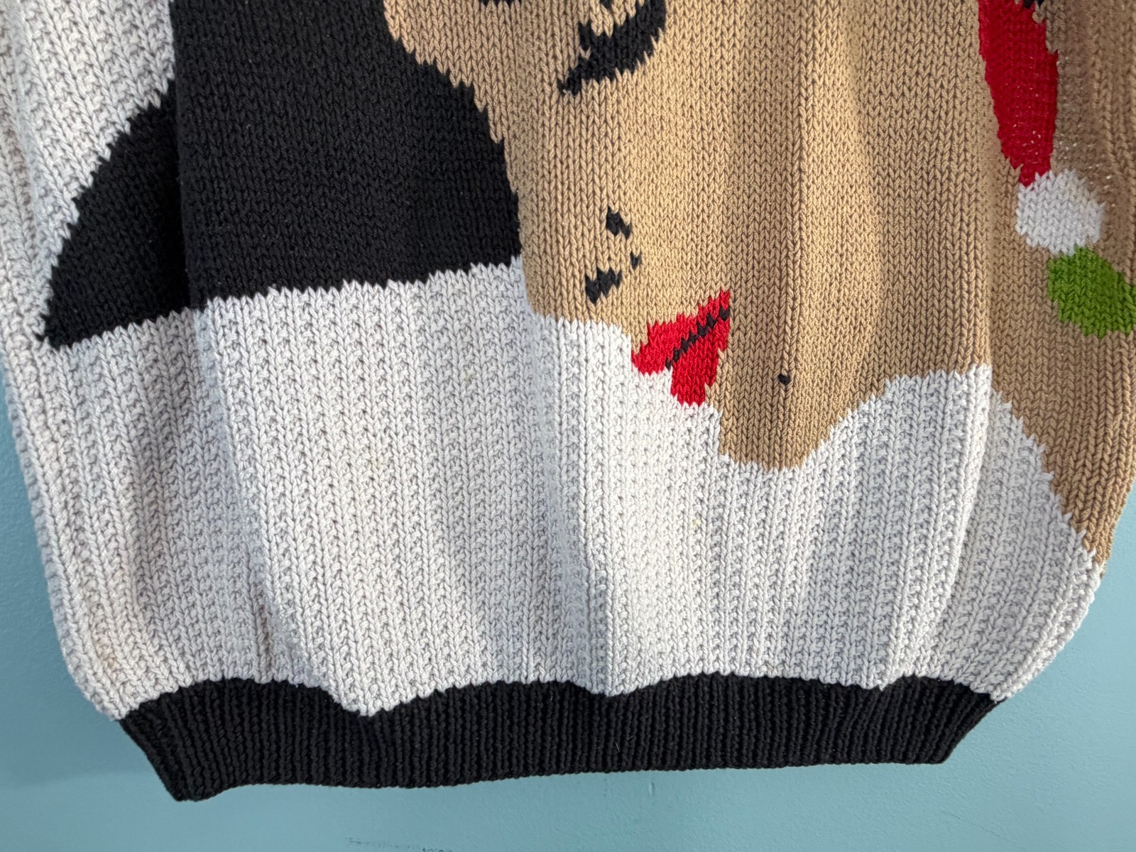 Vintage 80s 90s Handmade Sweater with Face – No Tag See Details for Measurements