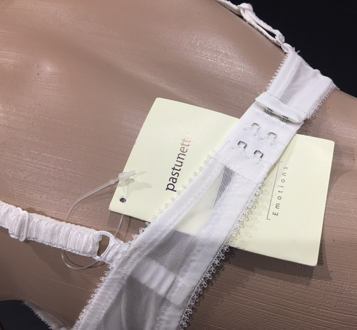 Vtg White Nylon Sheer UW Lace Lady Bra 36B