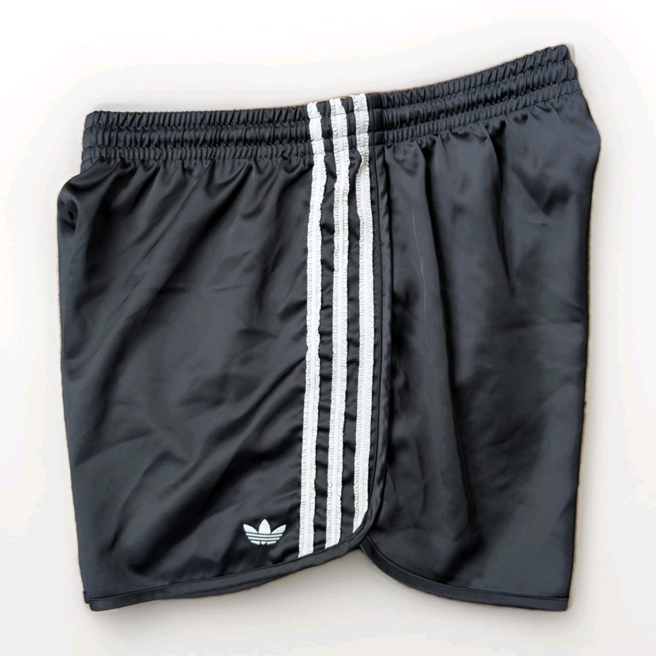 Adidas Sprinter Satin Shorts Running Womens Gym Running 34 Retro Black