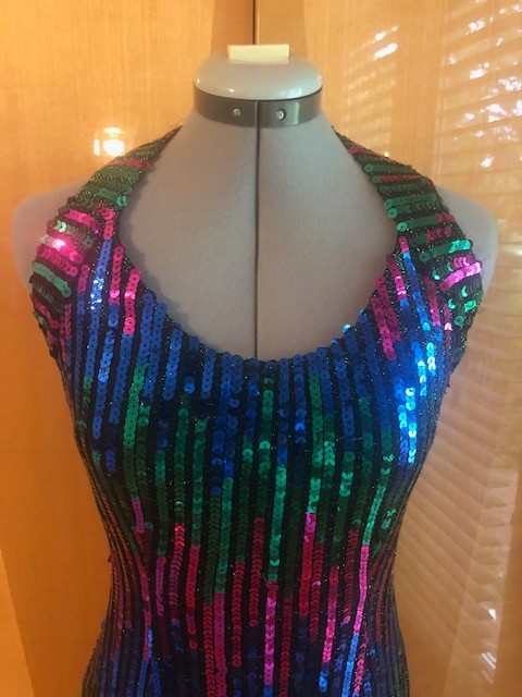 Vintage Disco Fully lined Sexy Sequin Dress Size 6 Party, Cocktail, Wedding
