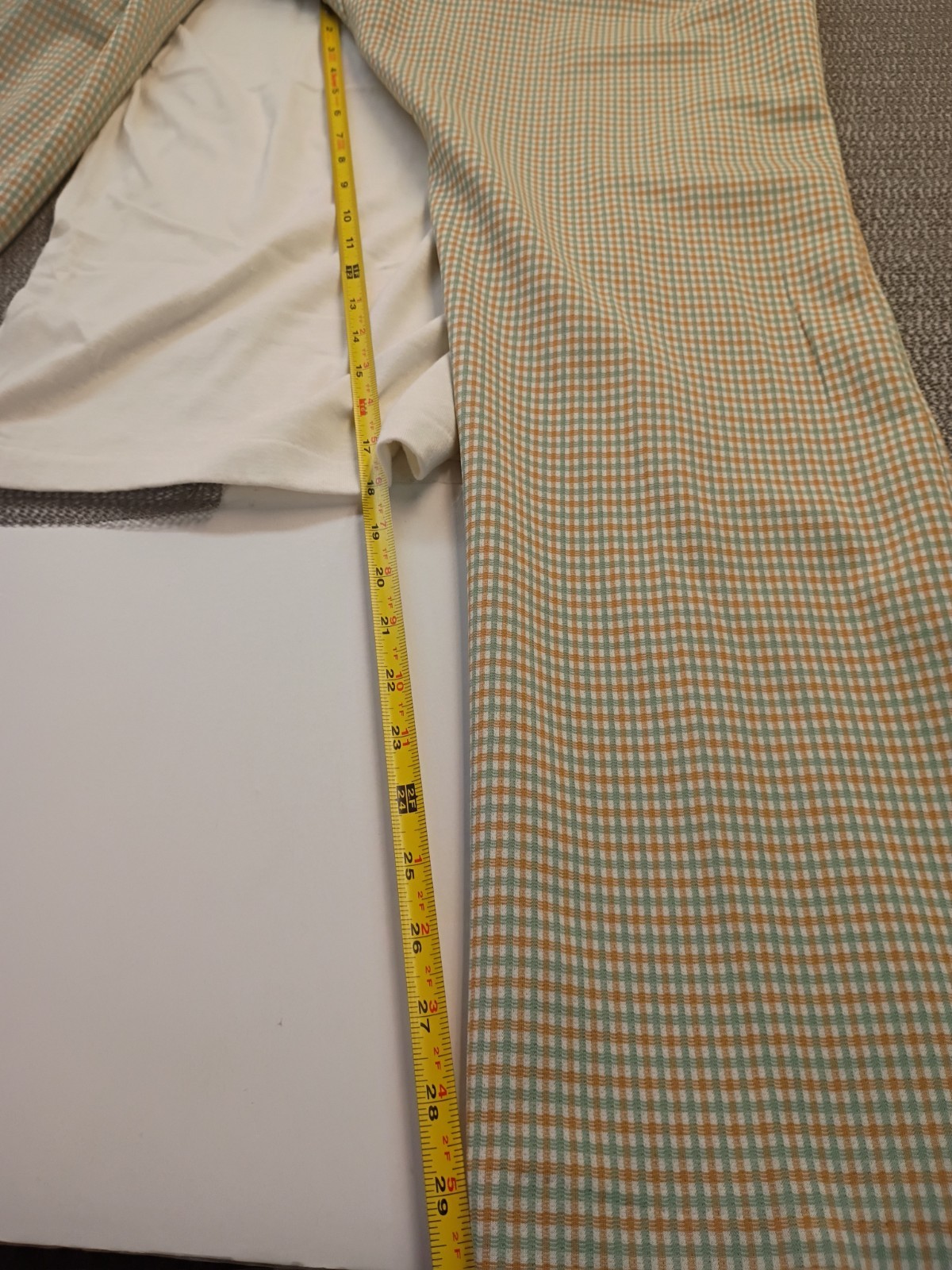 VTG 70s John Blair Menswear 2-piece Matching Set Plaid Flare Bell Bottoms W Polo