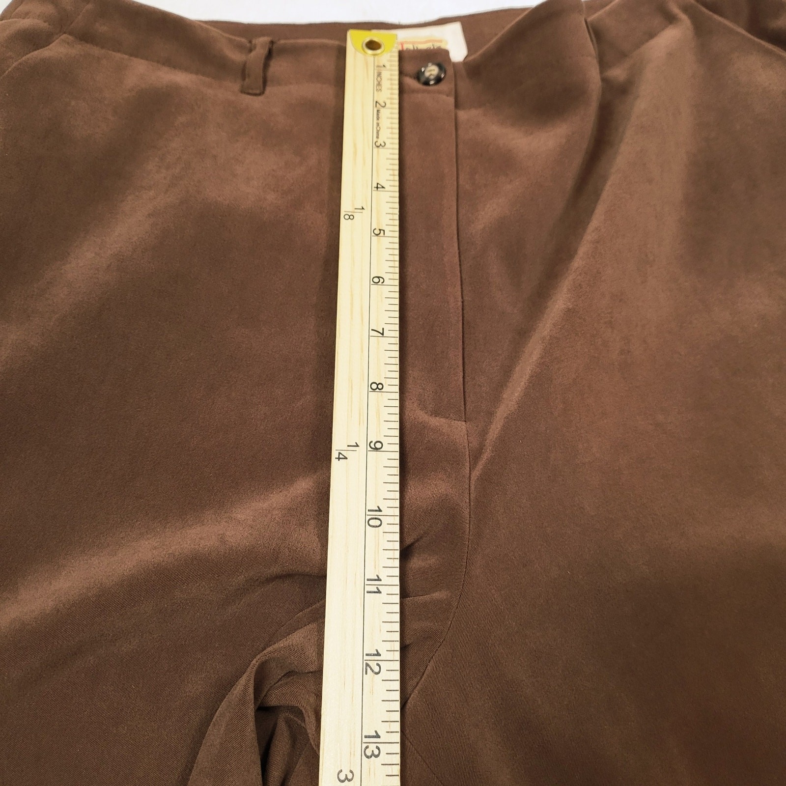 VTG Talbots Faux Suede Pants Stretch Sz 12/14P Straight Leg Career Officewear