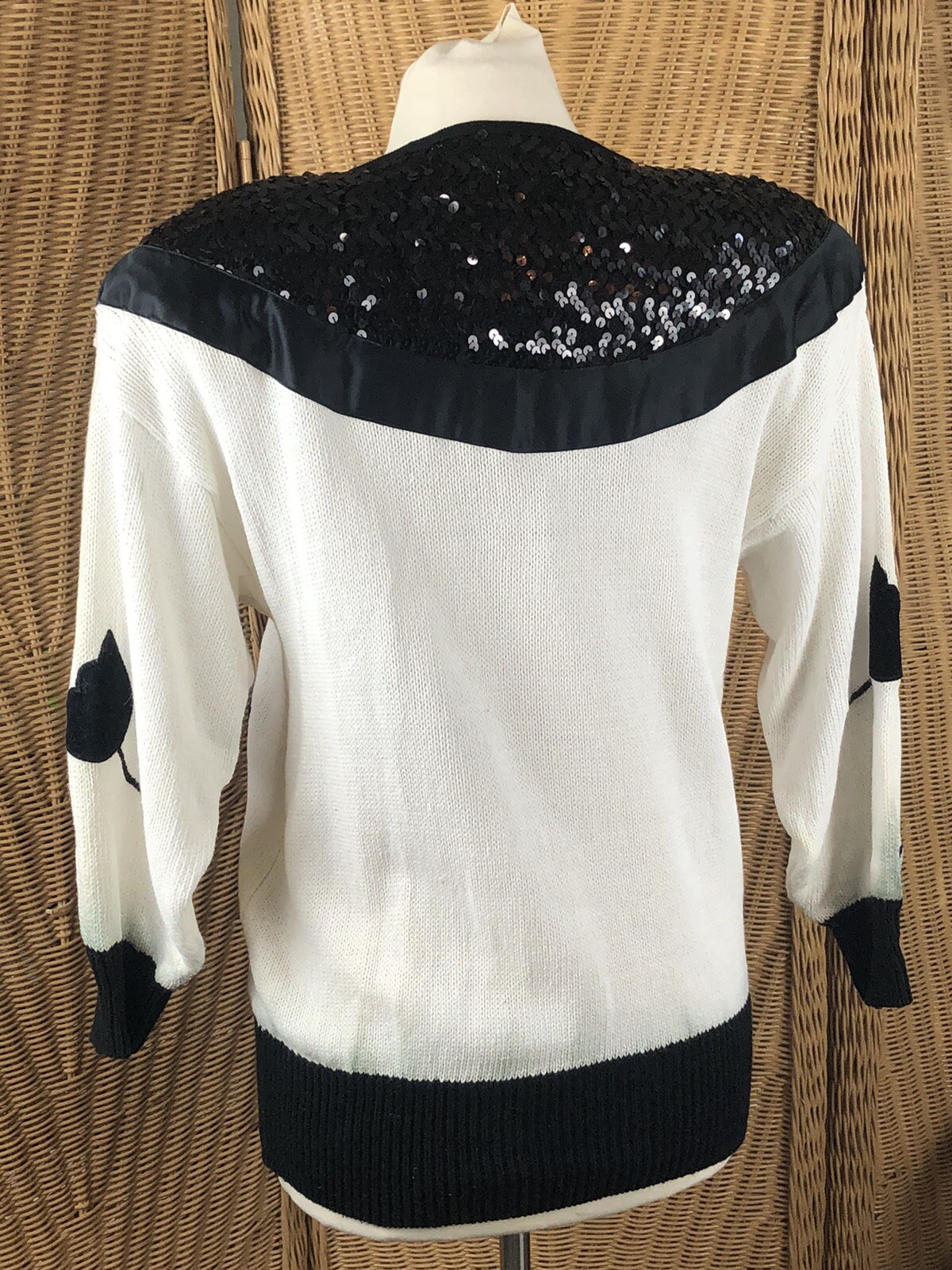 Bonnie and Bill by Holly 1980 sweater sequin tulip shoulder pads Medium