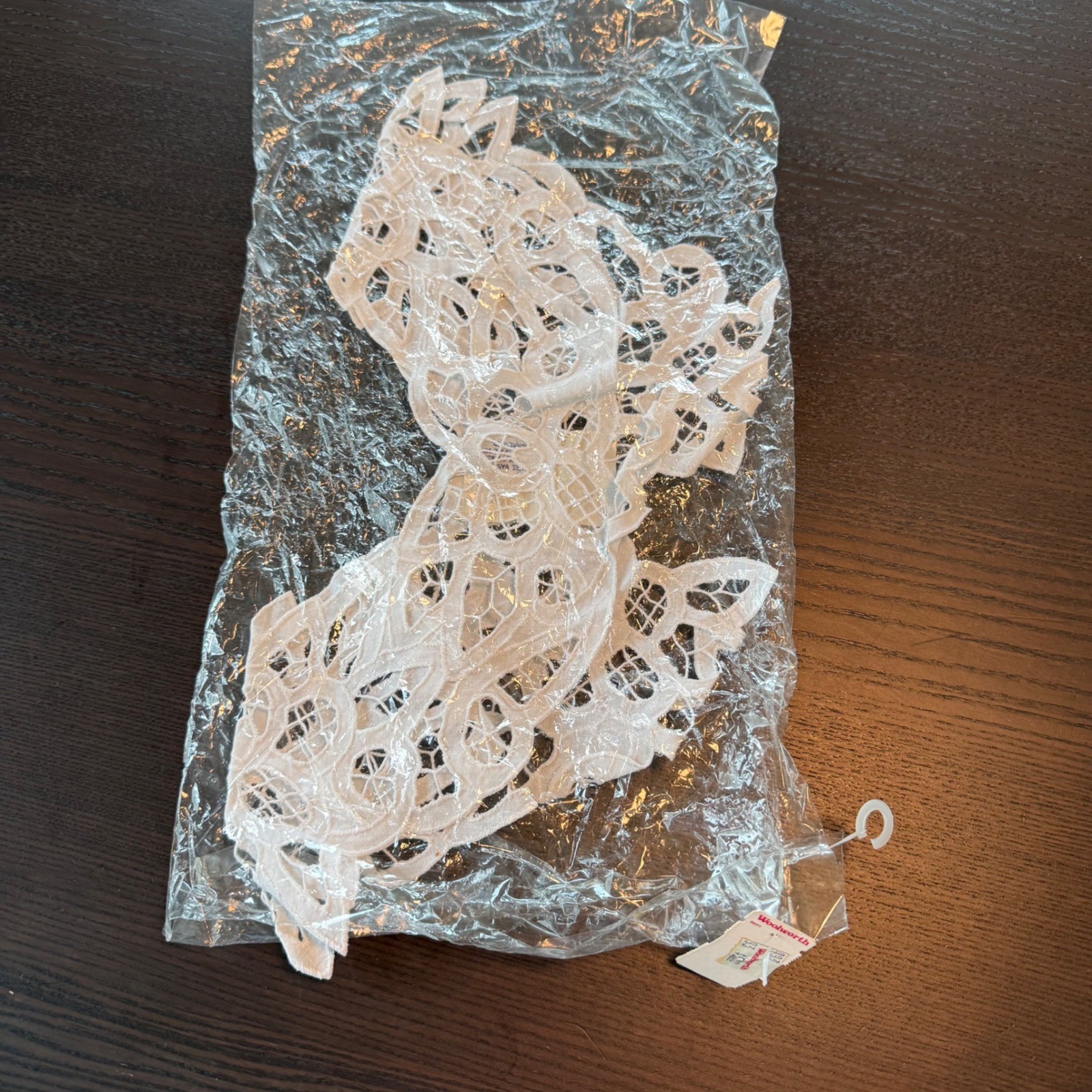 Vintage Cotton Lace Detachable Collar Floral Cutwork Woolworth Peking