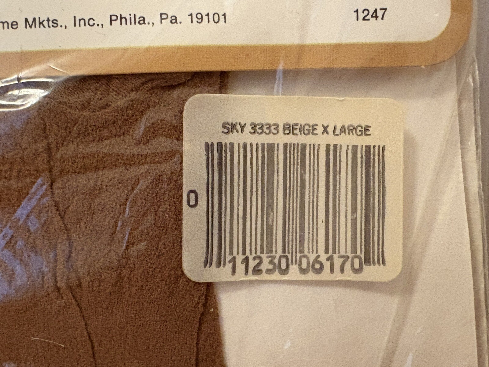 Skyline Big Girl Panty Hose Beige Panty Hose 780-095 XL 200-240lbs Hips 48”-60”
