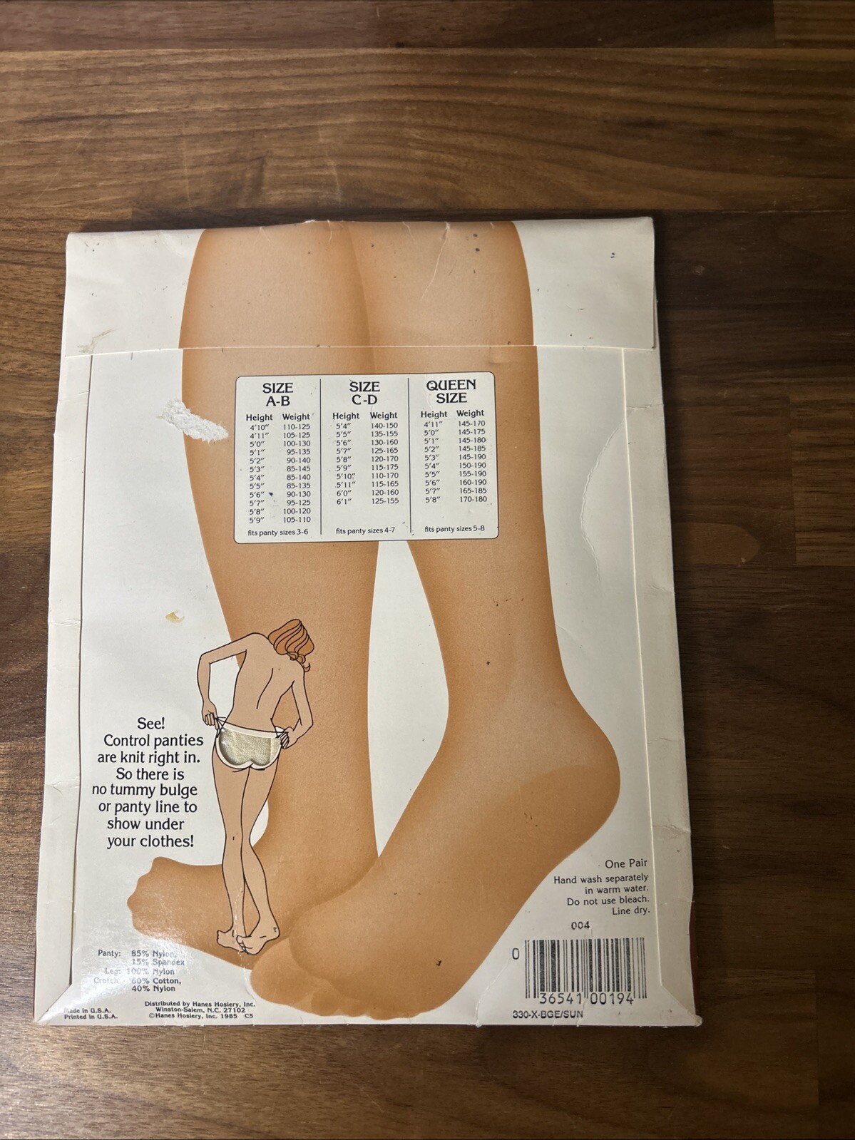 Vintage Slenderalls Control Top PantyHose w/ Cotton Panties Queen 330X Beige