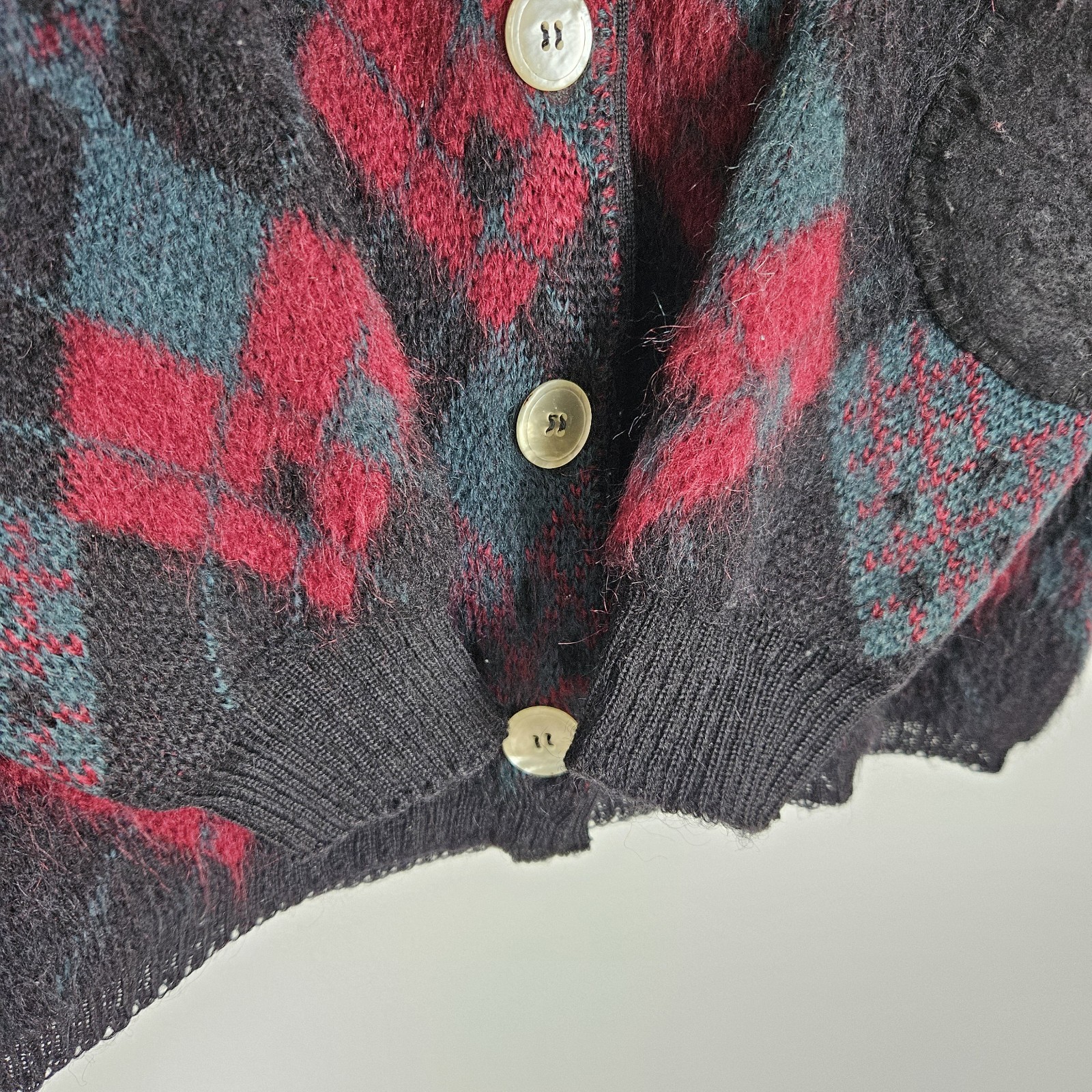 Vintage 60s Jersild Mohair Cardigan Cobain Sweater Grunge Fuzzy Women’s Medium