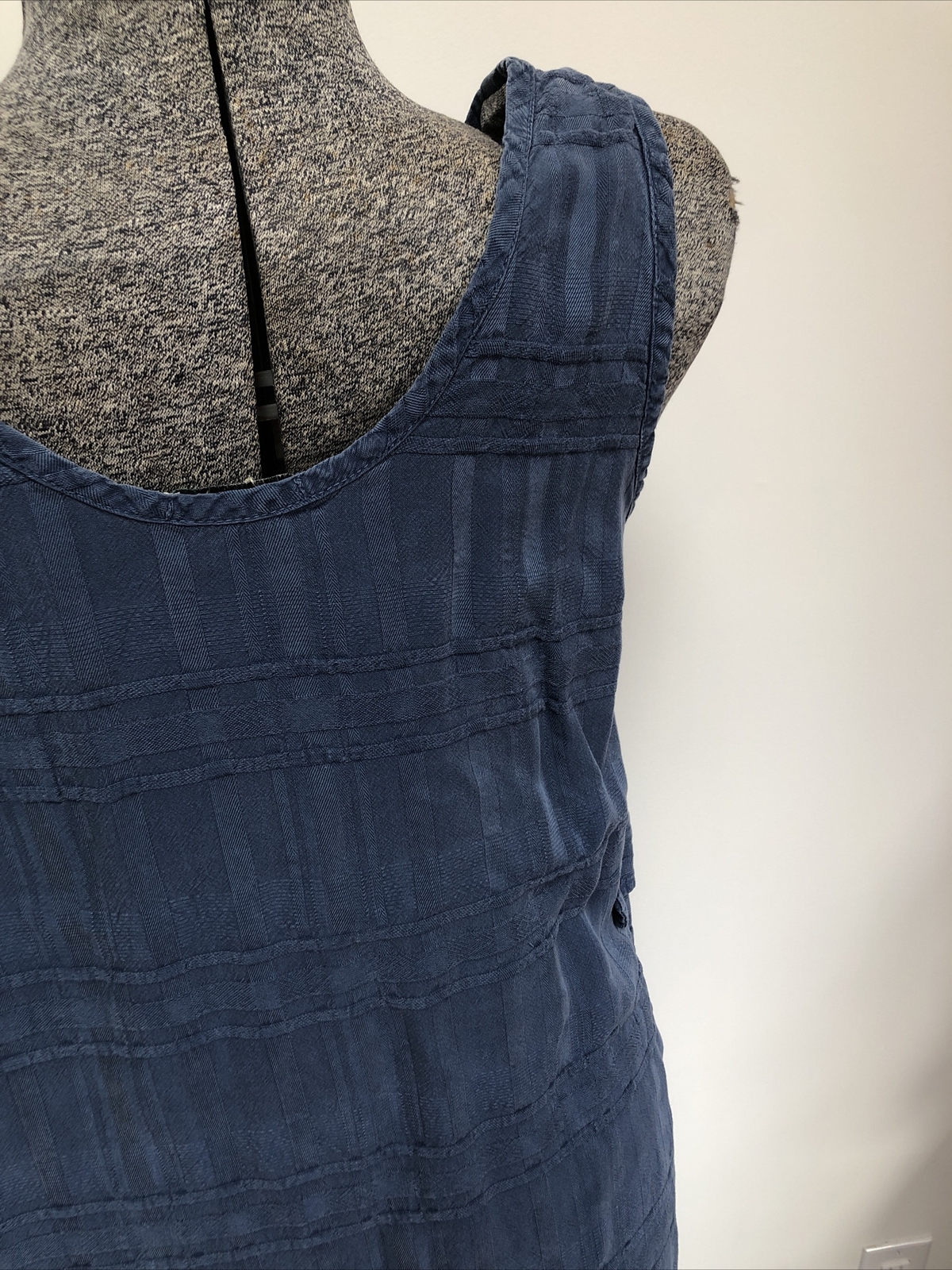 Vintage 90s Democracy Maxi Dress Grown In The USA M Minimalist Blue