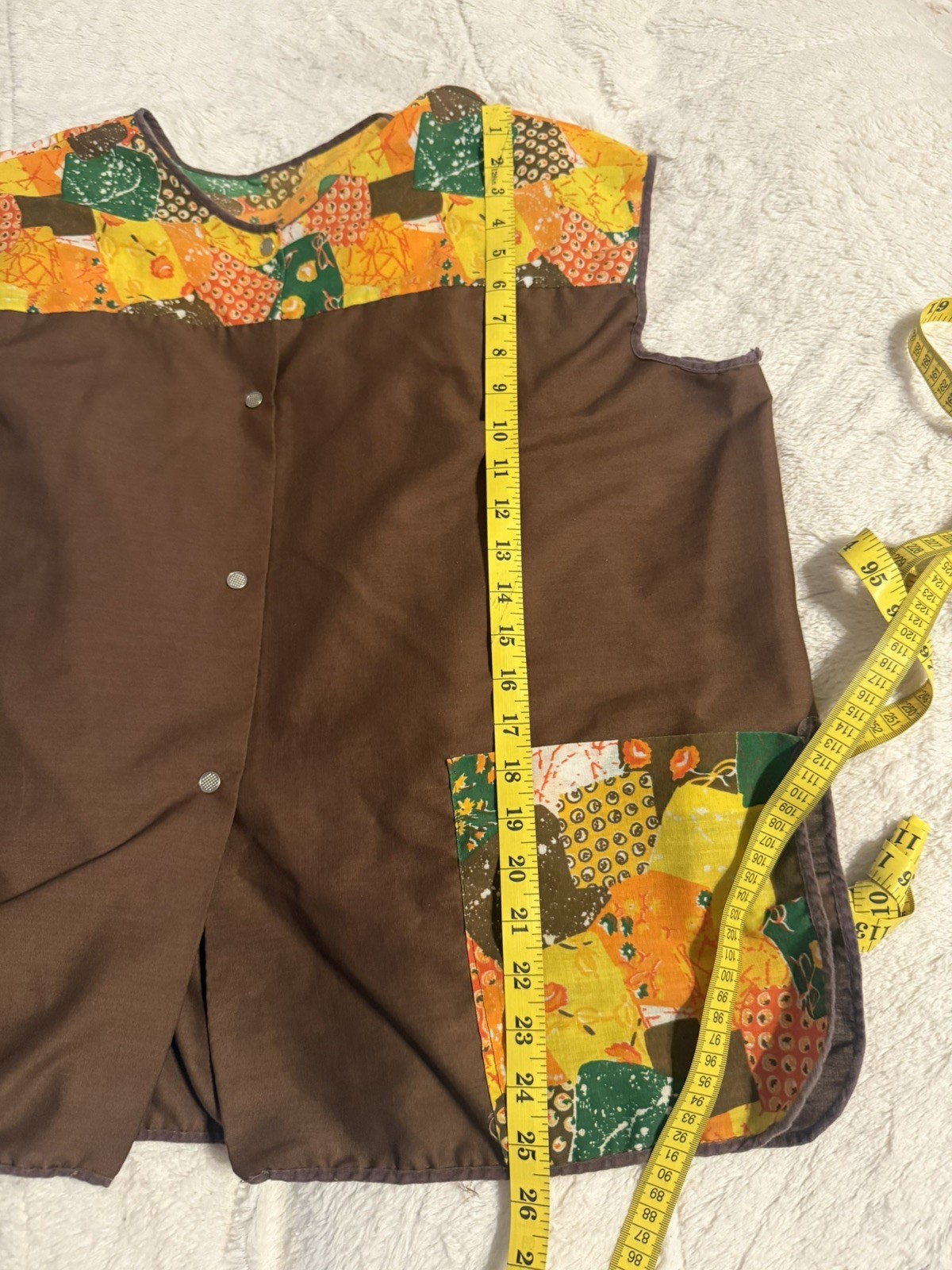 Vintage Womens Artists Smock Country Patchwork Cottagecore Large/XL 1970s