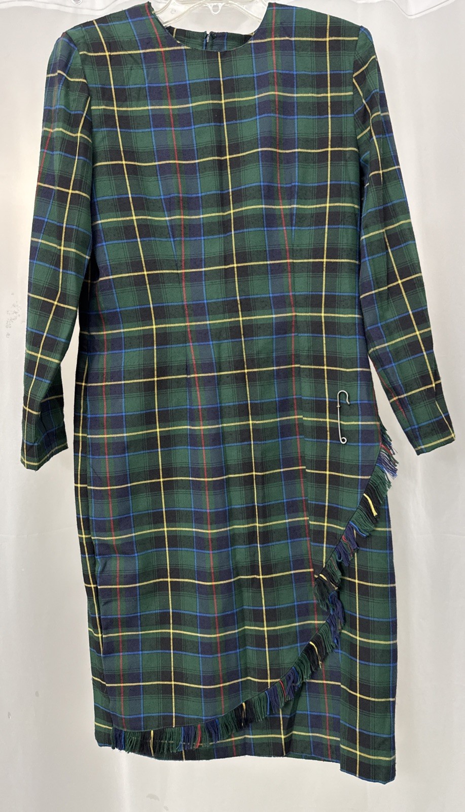 Vintage MHM Melissa Harper Dress 90’s Plaid Modest Scottish Pin Size 8