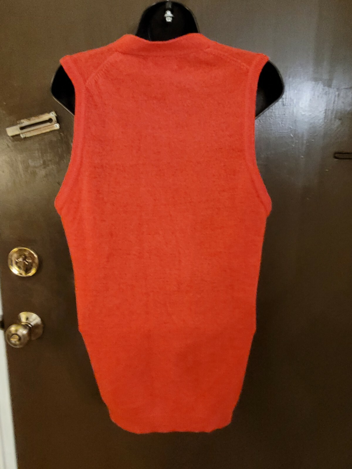 Vintage B. Altman Red Button Up Sweater Vest Size Medium Pockets