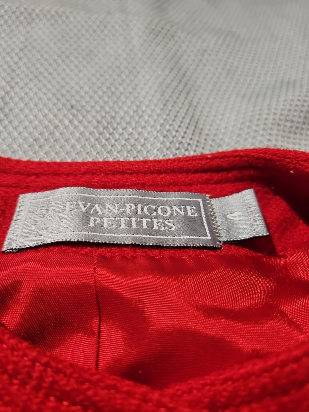 Evan Picone Jacket Womens Size 4 Red Vintage Wool Jacket Metal Button Capsule