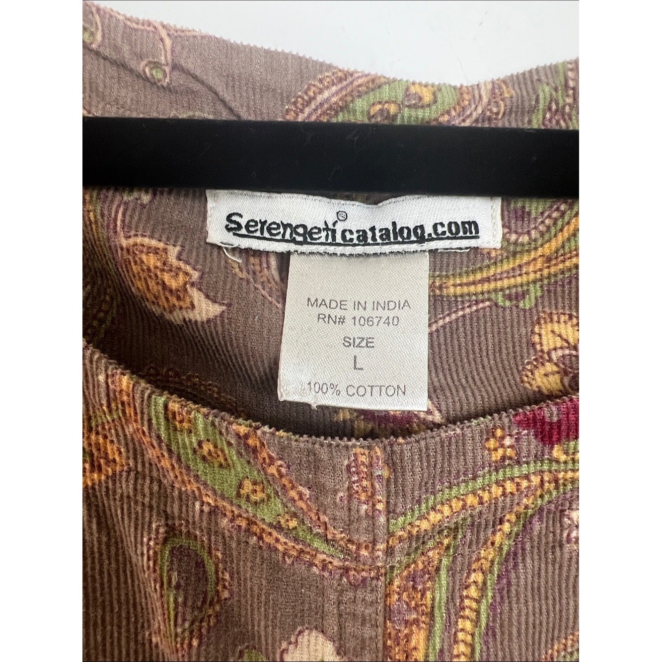 VTG Serengeti Large 90s Cottagecore Floral Corduroy Jumper Dress Pockets