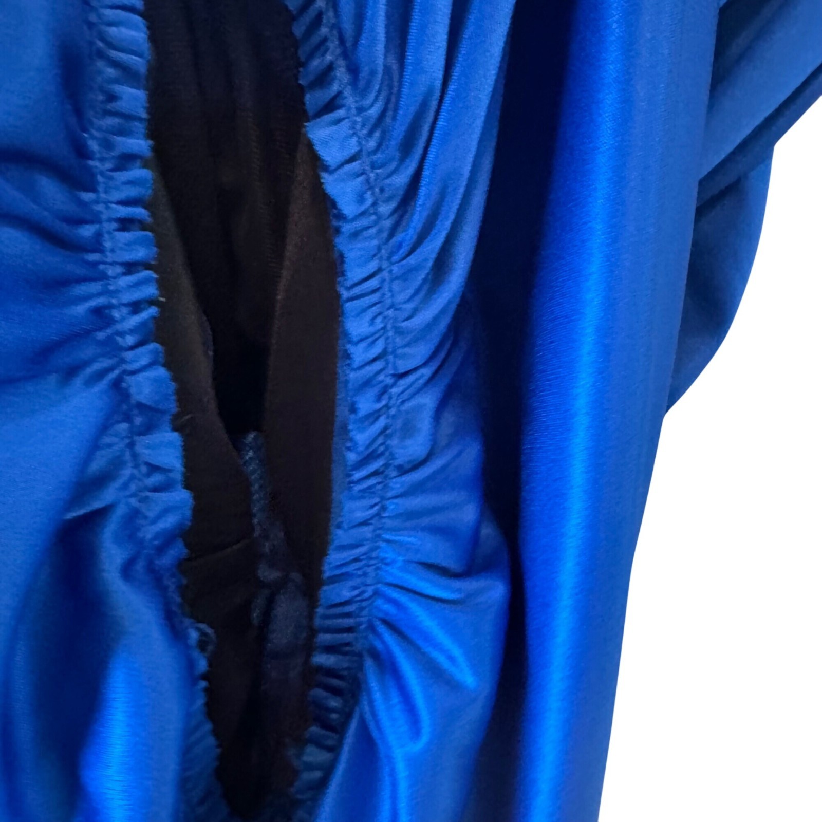 Night Scene Size 6 Vintage Party 1980s-1990s Dress Ruched Waist Blue Polyester