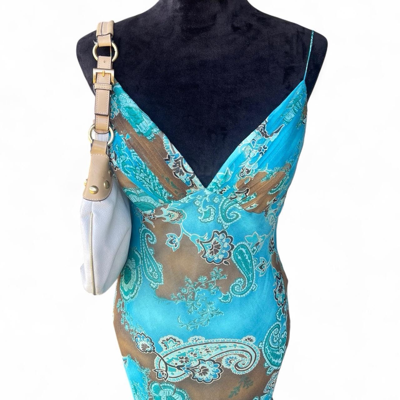 Vintage early 2000s Paisley Pattern Silk Ruffles