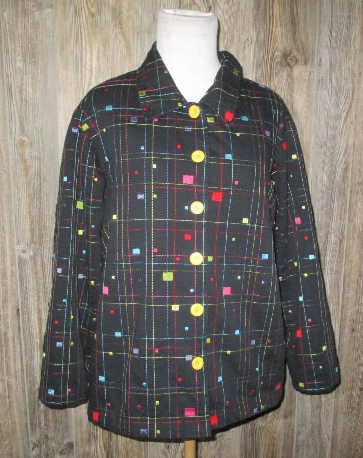 Vintage Studio Works Colorful Blazer Jacket Rainbow 80s 90s Career Office Unique