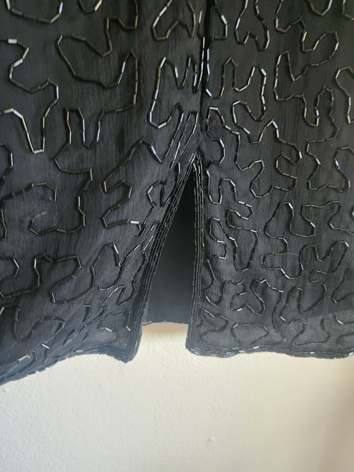 Vintage „Right Choice” Silk Beaded Sequin Embellished Wiggle Dress, Size Small