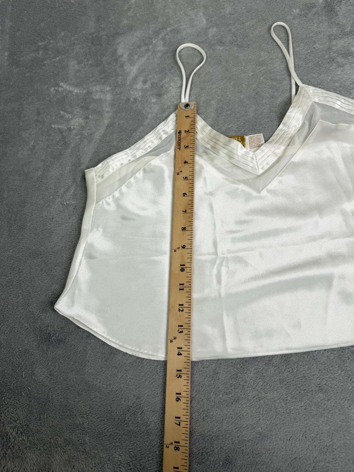 Vintage Victoria’s Secret Gold Label Satin Cami Tank Women’s Size Large White