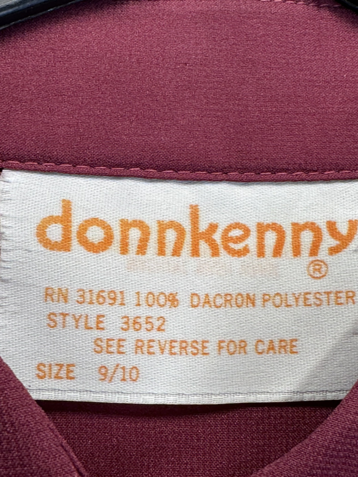 Vtg 1970’s Donkenny Maroon Red Blouse Front Pleats Secretary Geek Size 9/10