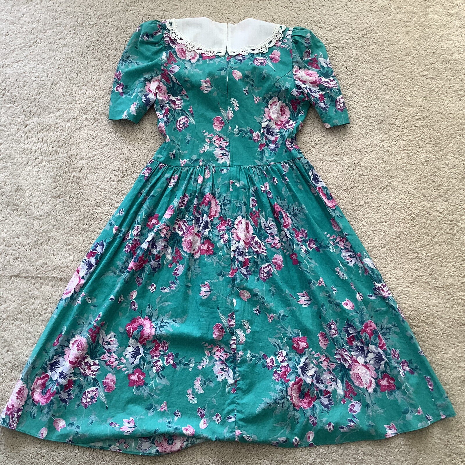 Lisa Petites Dress Women’s 6 Floral Zipper Back Vintage 1980’s Nice Clean