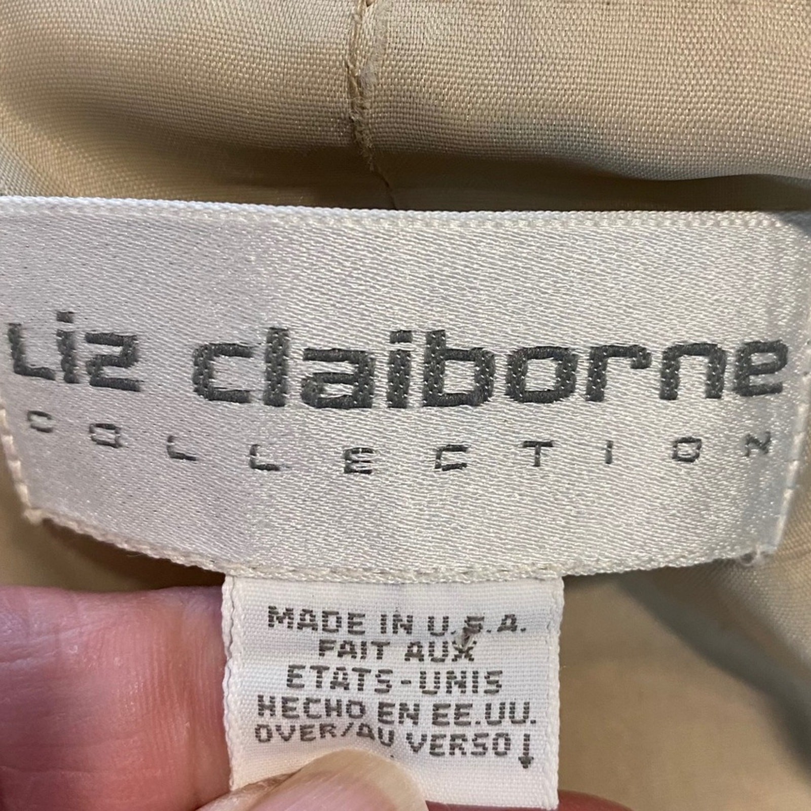 Vintage 90’s Linen Blazer Liz Claiborne Collection 12 Made in USA