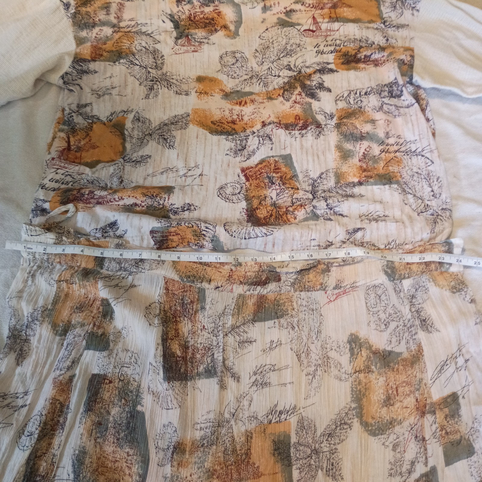 Vintage 80s Leslie Faye skirt set nautical sea size Large top 16 skirt