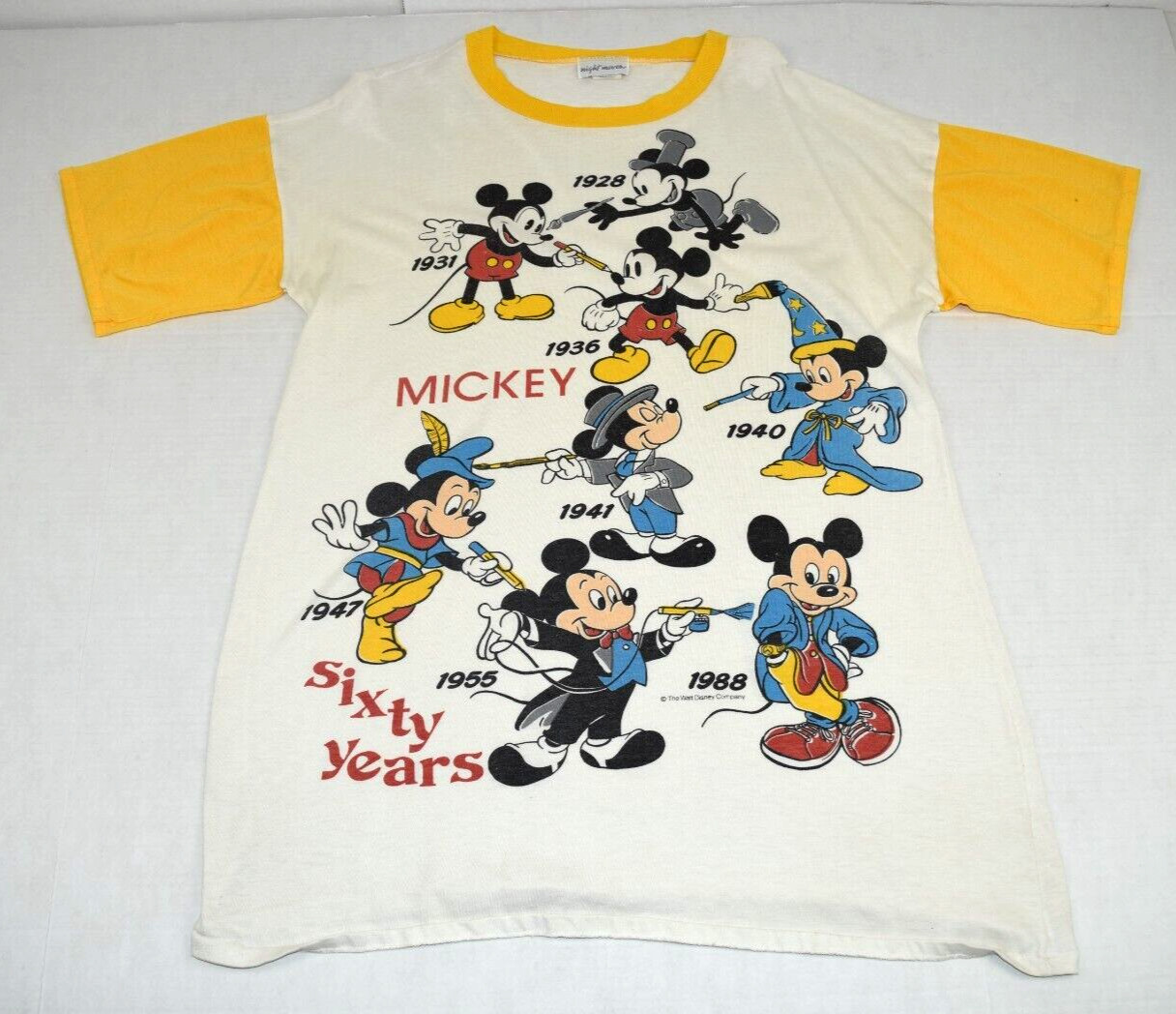 Vintage Mickey Mouse Nightgown One Size Fits All Sixty Years Mickey Made US 1988