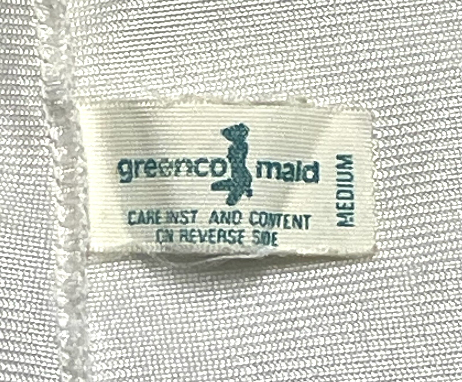 Vintage Greenco Maid Ivory Tank Top Cami Lace Detail w/ Gold Accent Size Medium