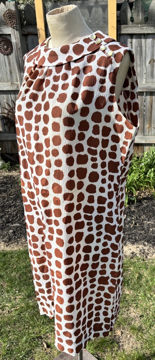 VTG 60s Mod Shift Mini dress Sz L Retro Go Go Mod Cay Artley 40x38x48″