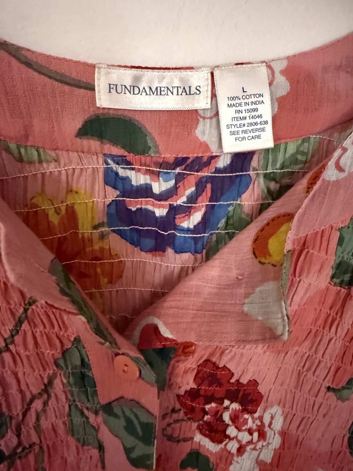 Vintage Pink floral dress midi Dress 100% cotton Cottagecore Large