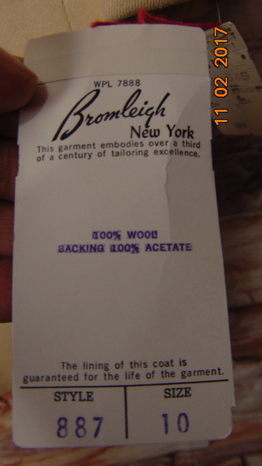 Vintage Bromleigh New York 60’s Double Breasted Coat sz 10 Beige100% Wool Jackie