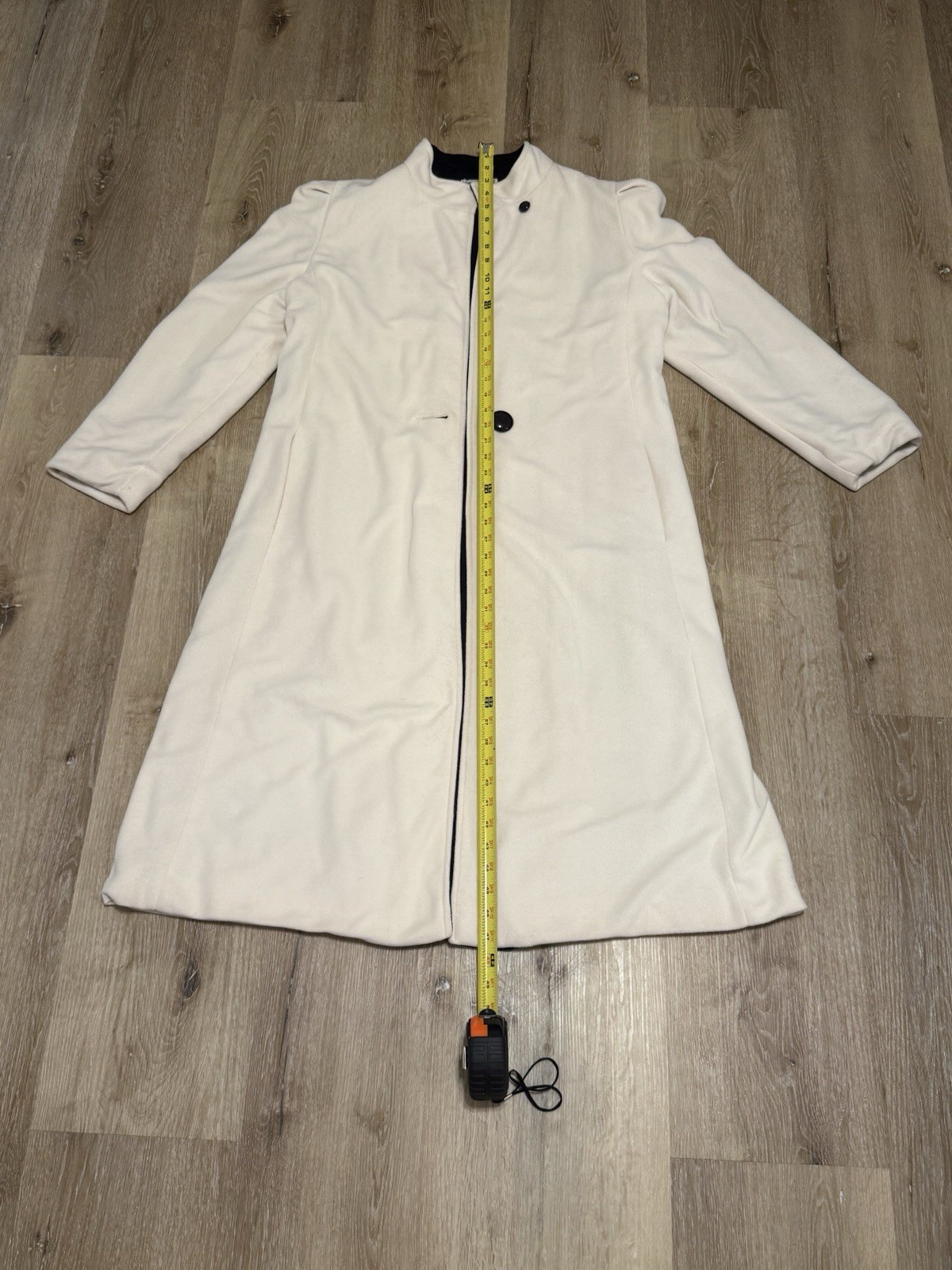 Vintage Kashmiracle Long Cream Trench Coat Wellington Fashions USA Size M Fall