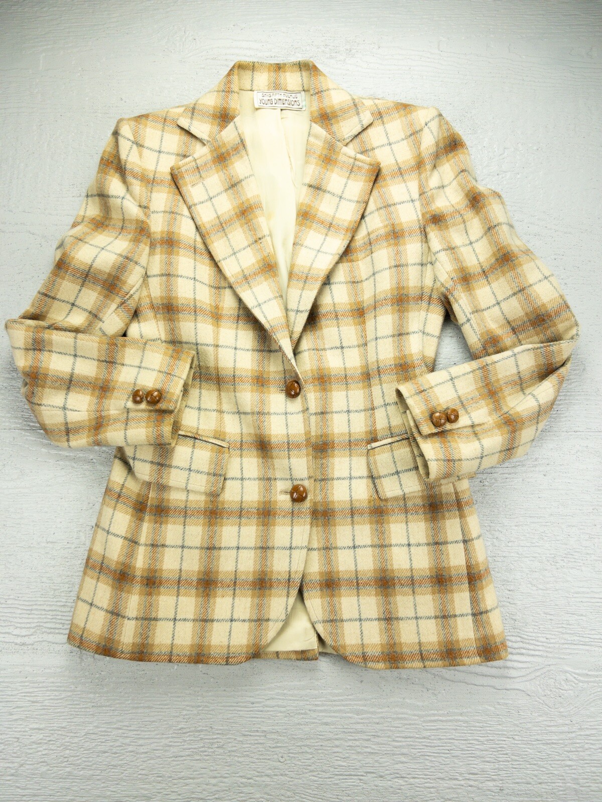 Sax Fifth Ave Yong Dimensions plaid jacket 2 button see details VINTAGE