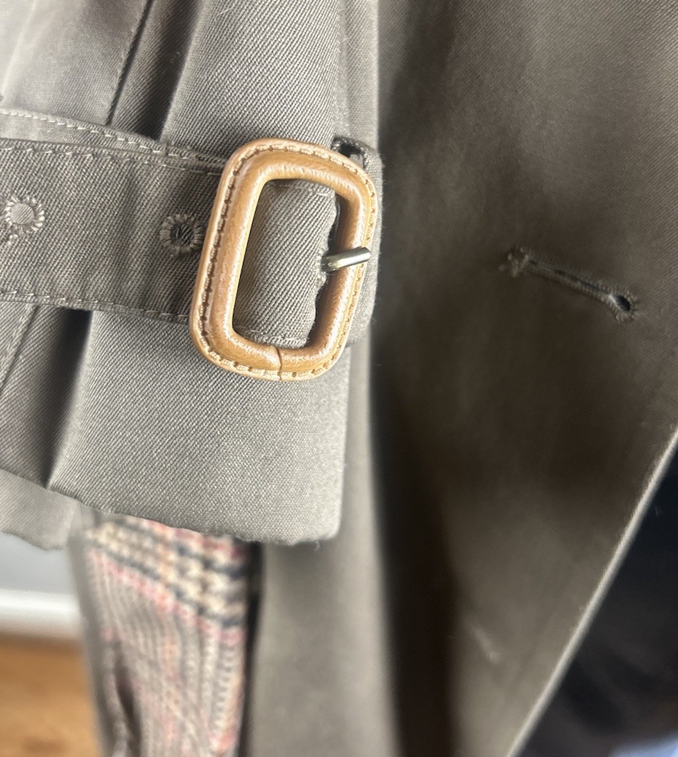 VTG Evan Picone Trench Coat Brown Removable Wool Blend Liner M/L Double Breasted