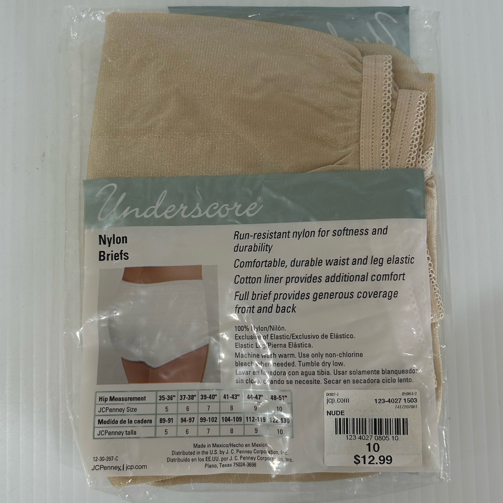 Vtg Nylon Panties Granny Briefs Full Hi Waist Sissy Beige Sz 10 & 11 – 3 Pair