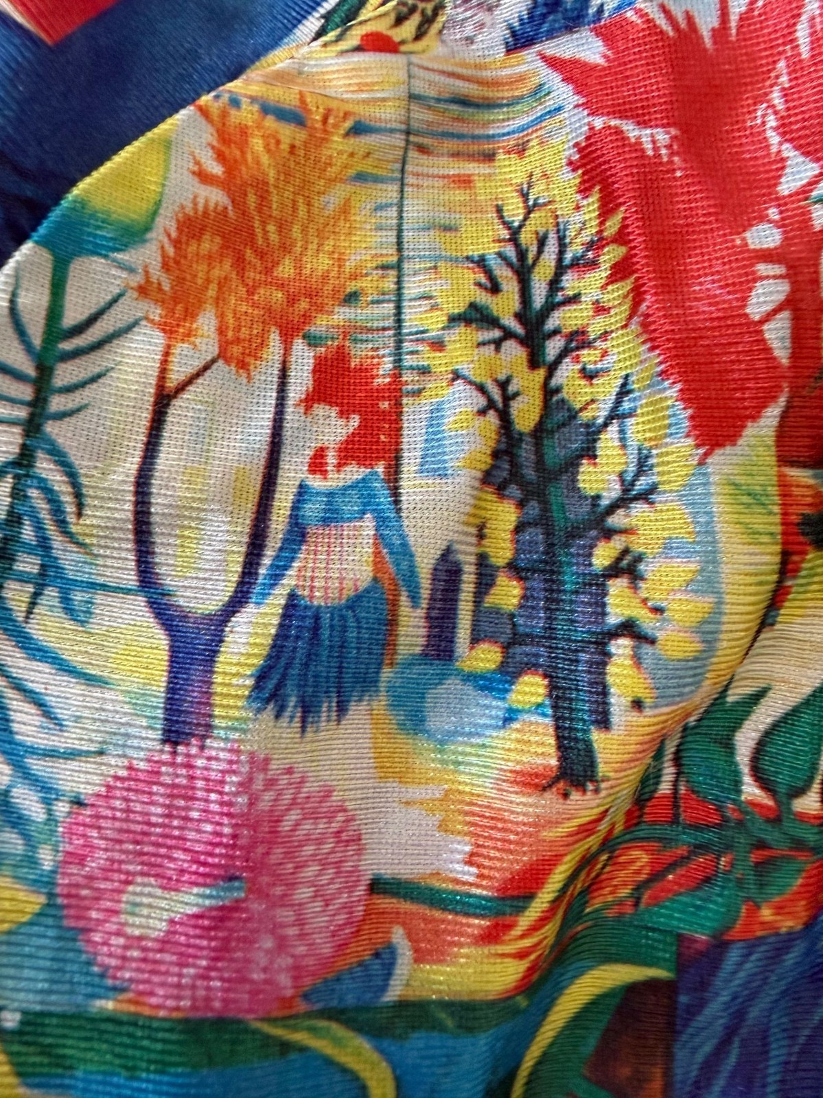 Vtg 1970s Day Glow Psychedelic Surrealist Art Shirt 70s LA Station Arpeja Blouse
