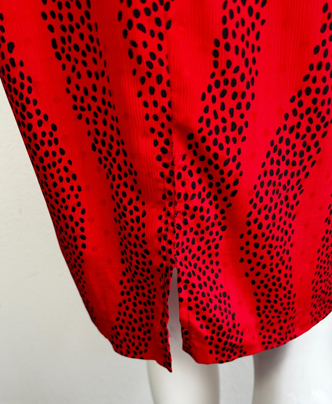 80s Billy Jack for Her Dress Womens Size Small Polka Dot Batwing Red Black