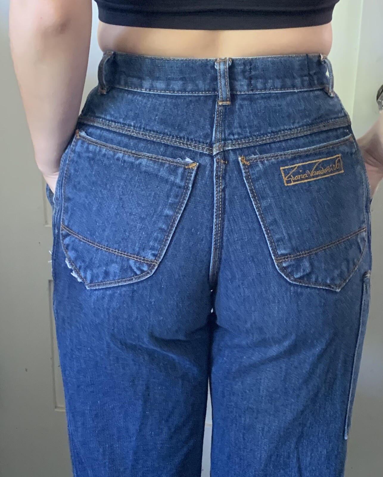 Vintage Gloria Vanderbilt Murjani Jeans PAINTER PANTS High Waist Juniors Size 3