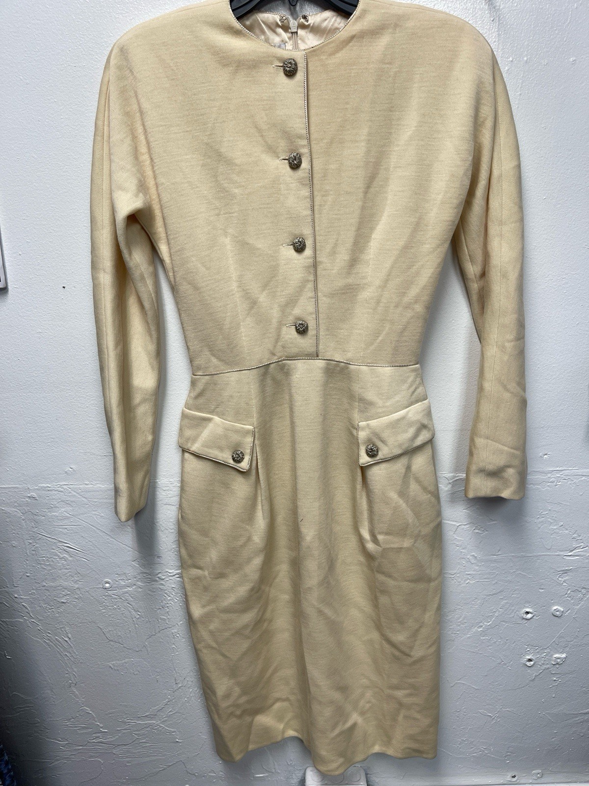 Vintage Geoffrey Beene Cream Dress Size 6