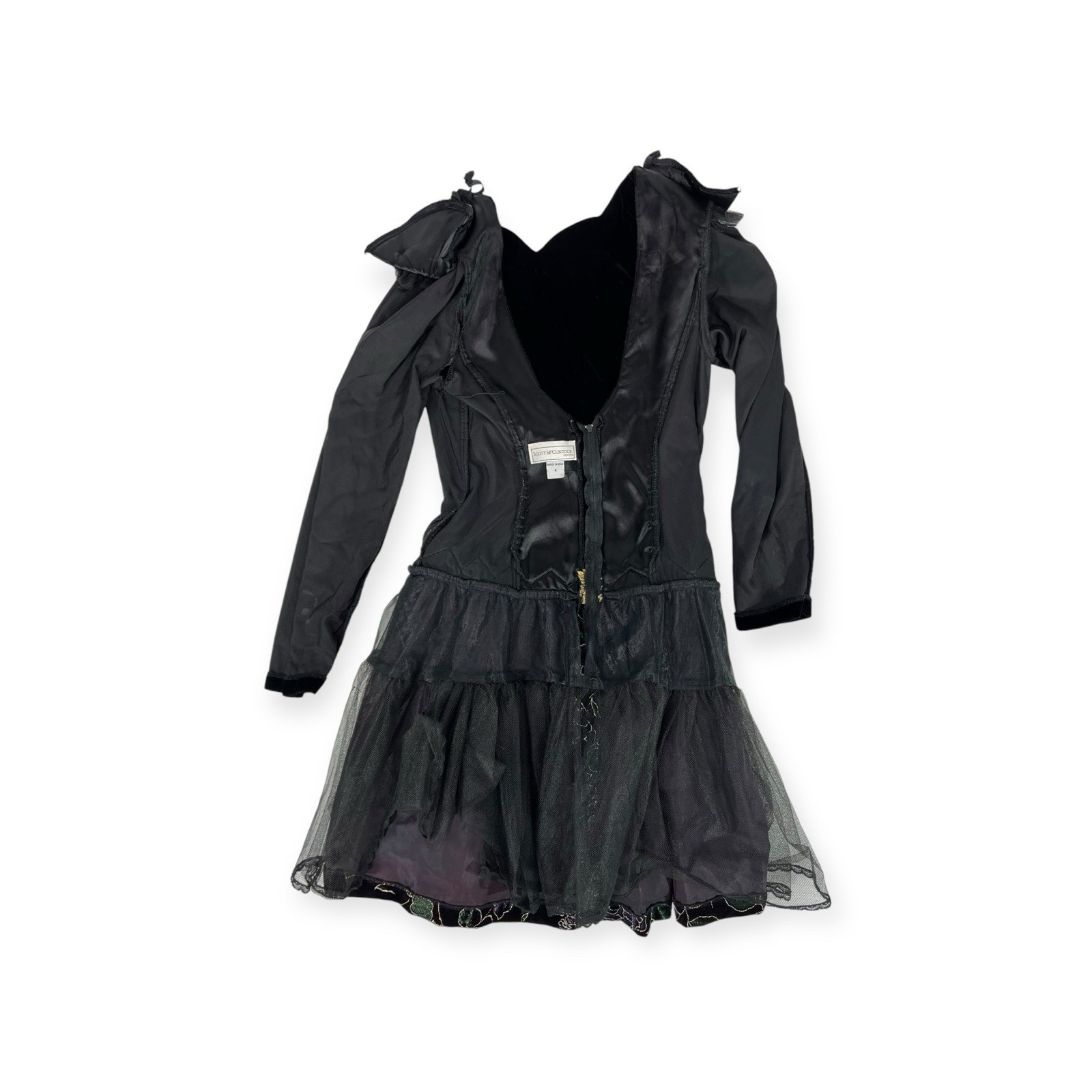 Scott McClintock 8P Prom Cocktail Dress Painted Velvet Whimsigoth Victorian Vamp