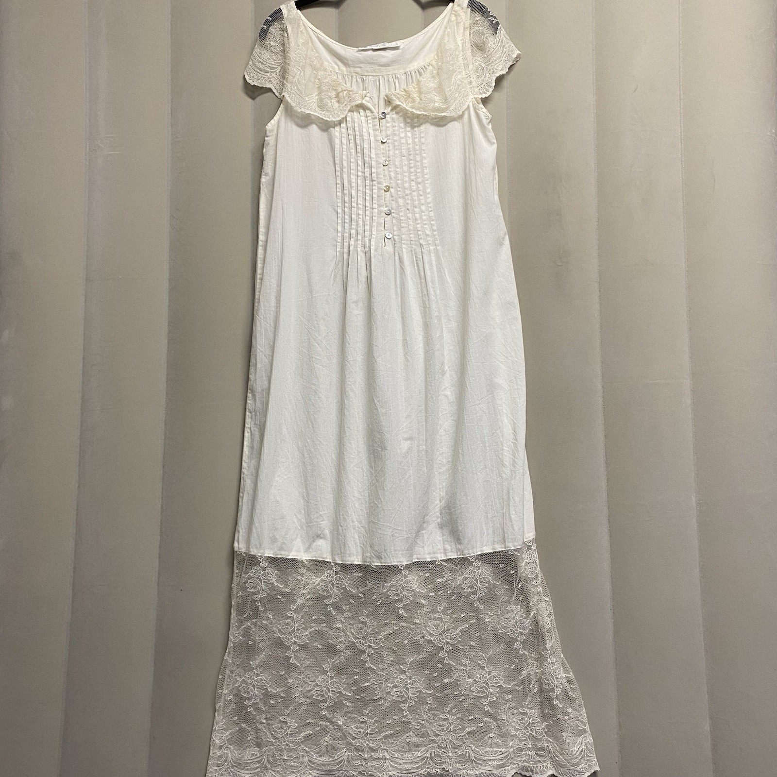 Vintage Eileen West Couture Queen Anne’s Lace Nightgown Slip Dress Small Lacy