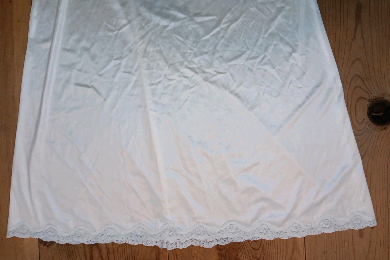 Vtg Sears The Doesnt Slip Womens 36 Cream Strapless Maxi Dress Antron Anti Cling