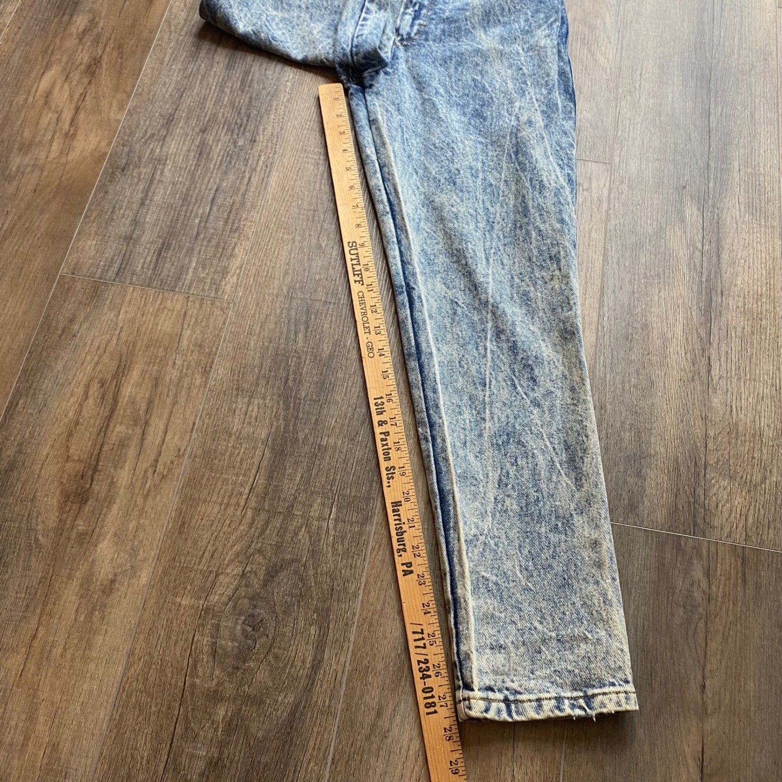 NWT Vintage Palmettos Acid Wash Cinch Back Jeans Paisley Inset USA 12T 9JR